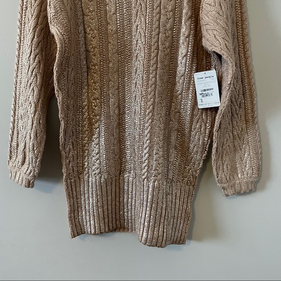 New Free People Good As Gold Sweater Dress size XS - Picture 8 of 10